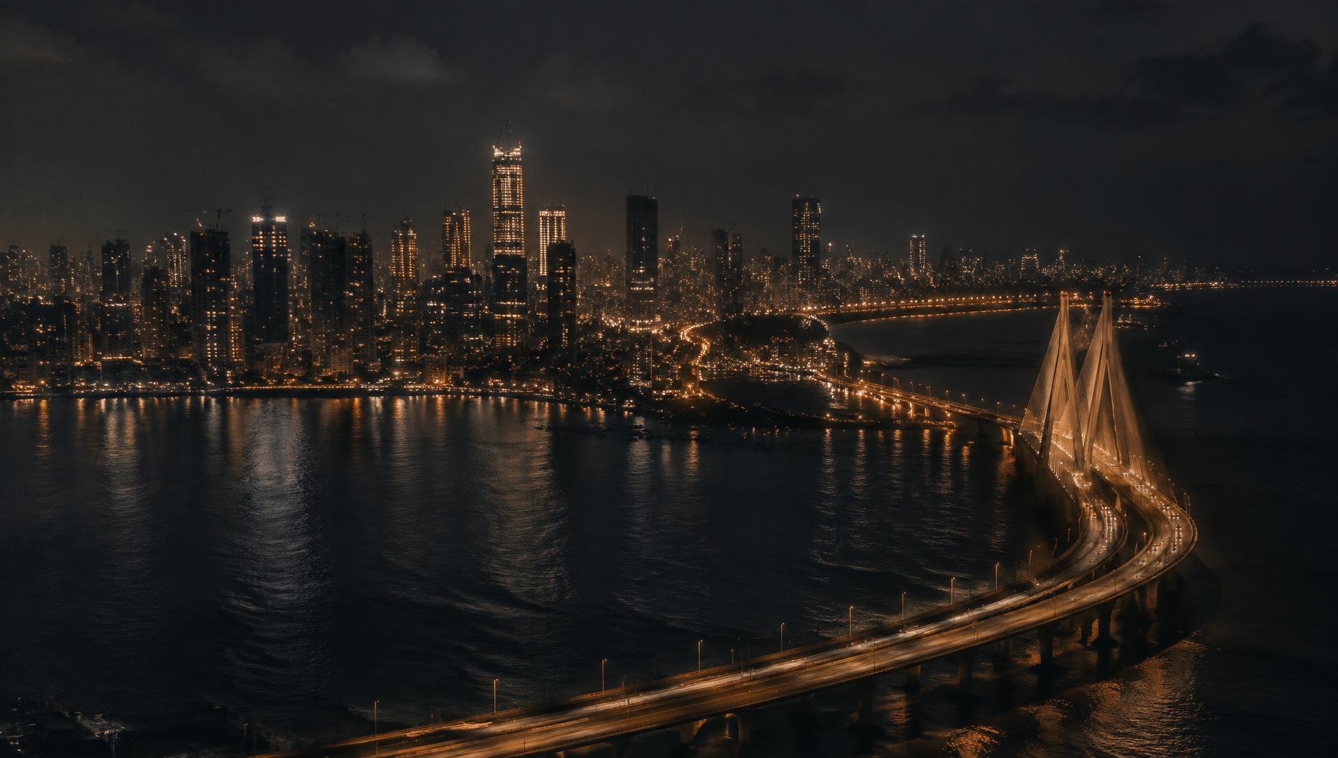 Mumbai skyline at night, host city of the For All Summit 2026